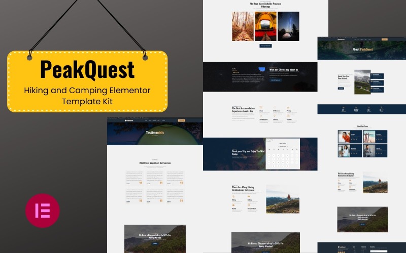 PeakQuest - набор шаблонов Elementor для походов и кемпинга