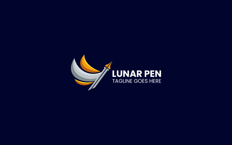 Penna lunare sfumata logo colorato