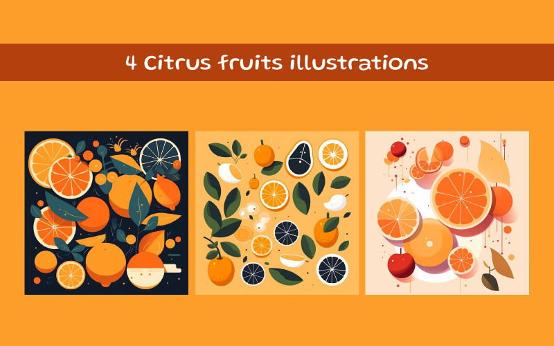 Citrusfrukter illustrationer AI-bild