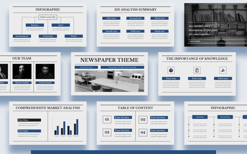 Presentationsmall för Google Slides för tidningen