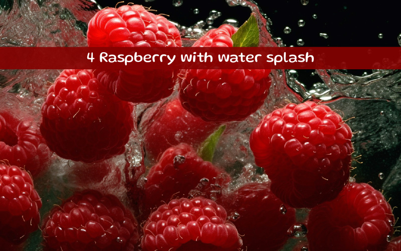 Botanical Waters Raspberry Raspberry with water splash AI image - TemplateMonster
