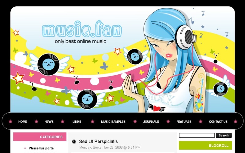 Music Blog PSD Template