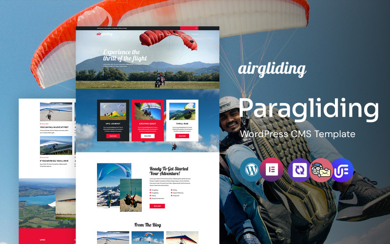Airgliding – парапланеризм і тема WordPress Elementor