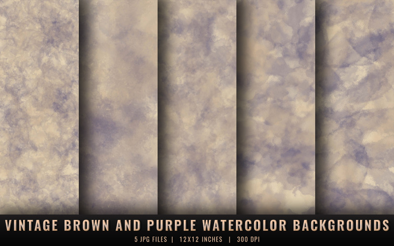 Fundos Vintage Marrom e Roxo Aquarela
