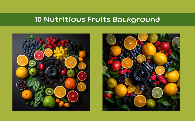 KI-Hintergrundbild mit nahrhaften Früchten