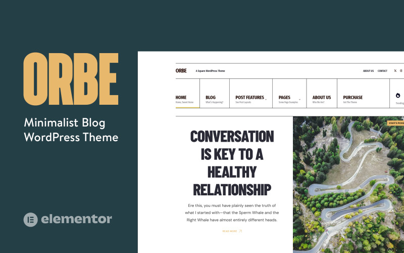 Orbe - Fresh Old-School Minimalistisk WordPress bloggtema