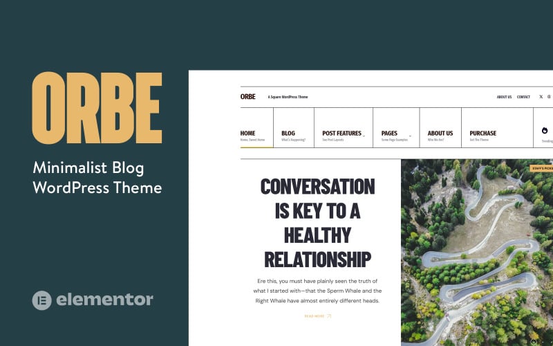Orbe — свежая тема блога WordPress в стиле минимализма старой школы