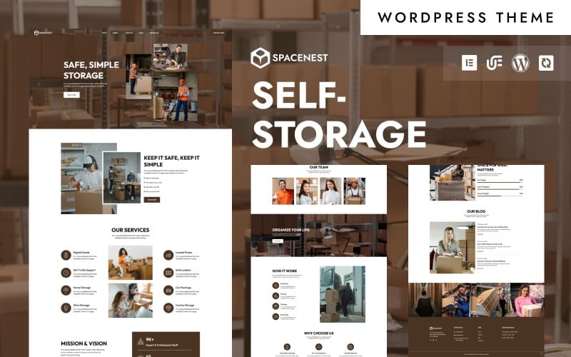 SpaceNest – WordPress-Elementor-Theme für Self-Storage- und Umzugslösungen