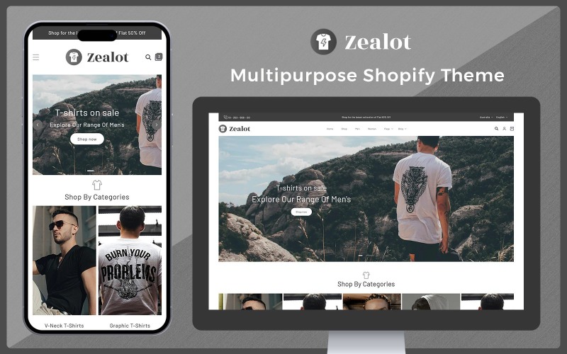 Zealot – divat-, ruházati és ruhaüzlet Shopify 2.0 reszponzív téma