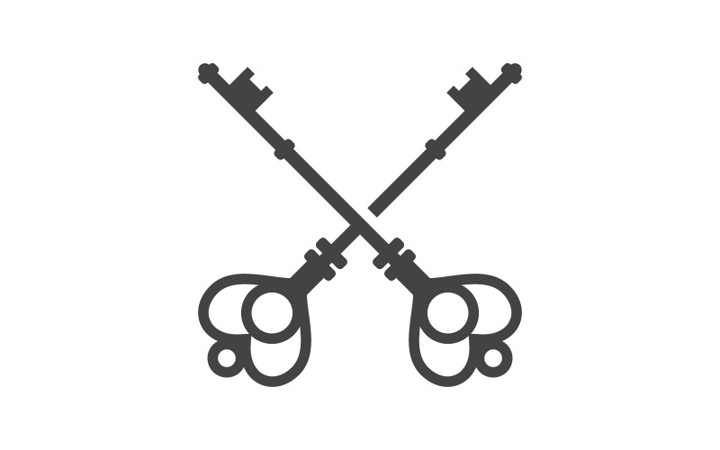 Plantilla de diseño de ilustración vectorial de icono de llave de propiedad comercial v.6