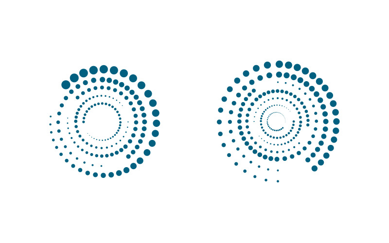 Halftone cirkel digitaal techno dots vector icoon illustratie ontwerp v.8