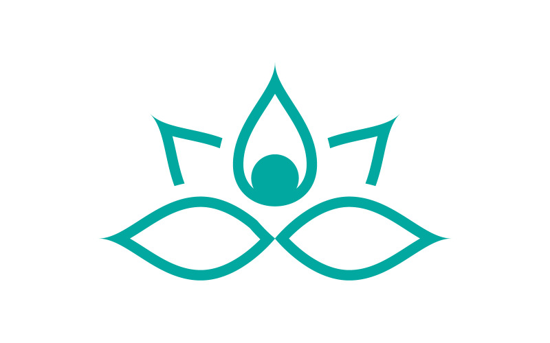Modello di progettazione dell'icona vettoriale per la cura della pelle cosmetica del fiore di loto di bellezza v.3