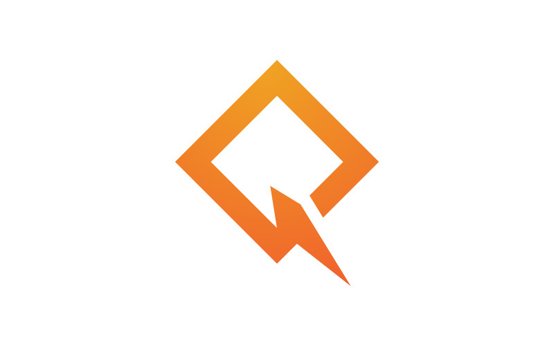 Modello di progettazione vettoriale del logo dell'icona della lettera Q v.6