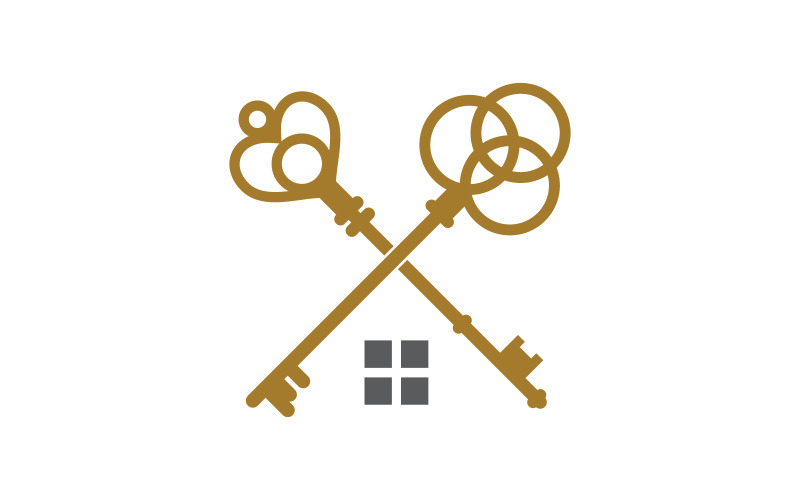 Sleutelpictogram Zakelijk Eigendom vectorillustratie ontwerpsjabloon v.5
