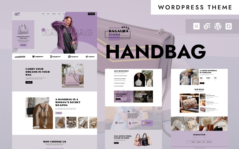 BagAura – Модні та стильні сумочки, тема WordPress Elementor