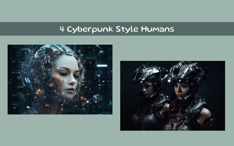 Imagen de IA de humanos al estilo ciberpunk