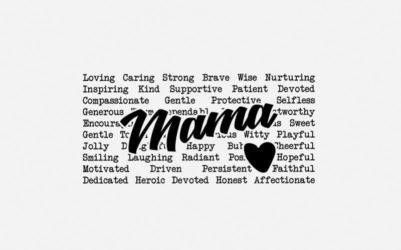 Mama Words Png, Sublimation Design, Mother's Day Gift Png, Gift for Mom, Retro Mama Quotes, Mama