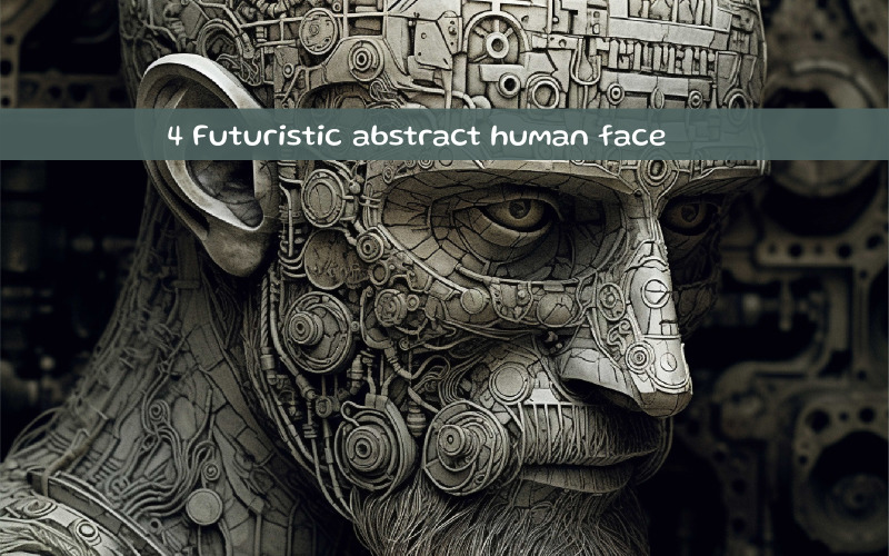 Rostro humano abstracto futurista