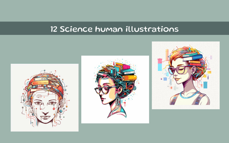 Wetenschap menselijke illustraties AI-afbeelding