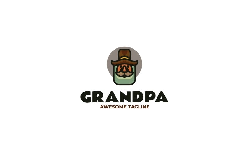 Grandpa Simple Mascot Logo 2