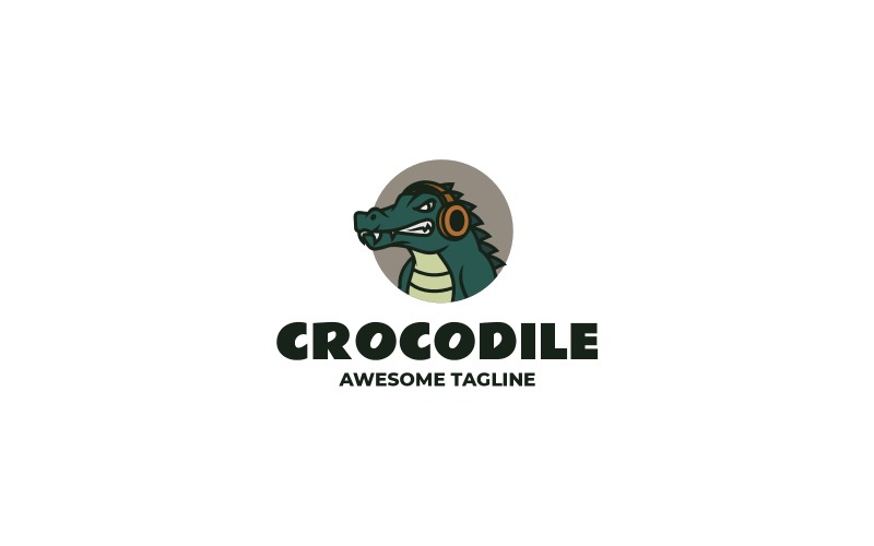 Logo krokodýla jednoduchého maskota