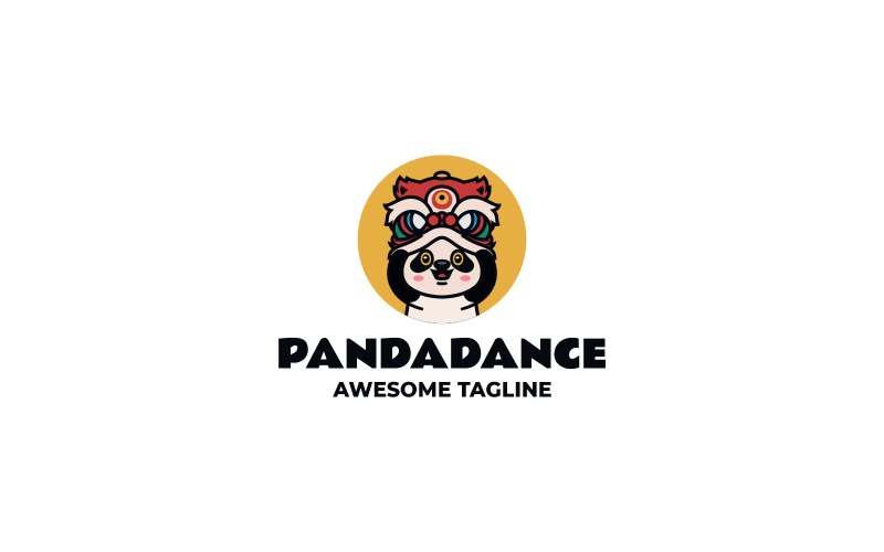 Logo mascotte semplice danza panda