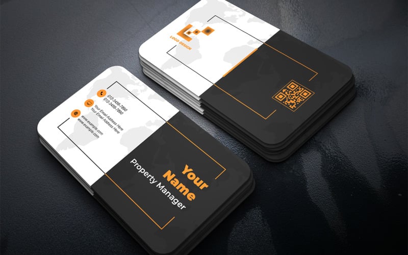 Plantilla PSD de tarjeta de presentación profesional: diseño frontal y posterior para identidad corporativa