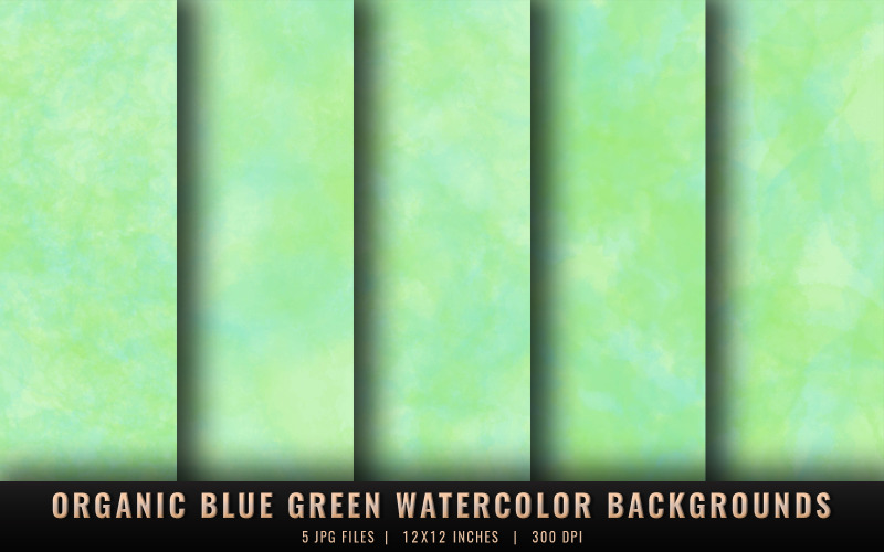 Fundos orgânicos em aquarela azul e verde