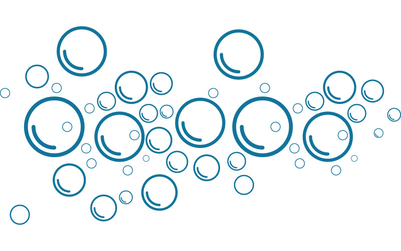 Bubble water Laundry washing vector illustration design template v.10