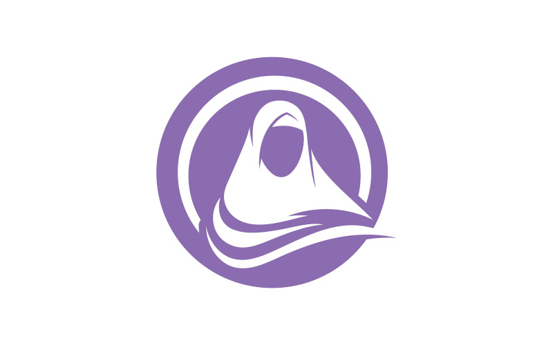 Illustrazione vettoriale del logo dell'icona del negozio di hijab di bellezza v7.4
