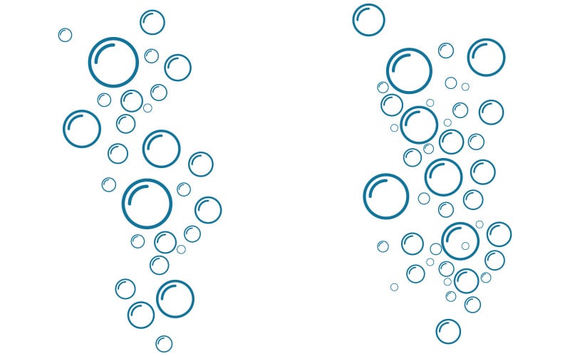 Plantilla de diseño de ilustración vectorial de lavado de ropa con agua con burbujas v.8