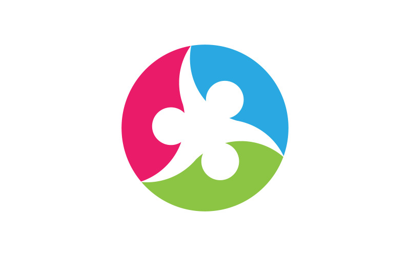 Modèle de conception de logo de communauté sociale d'entraide v.40