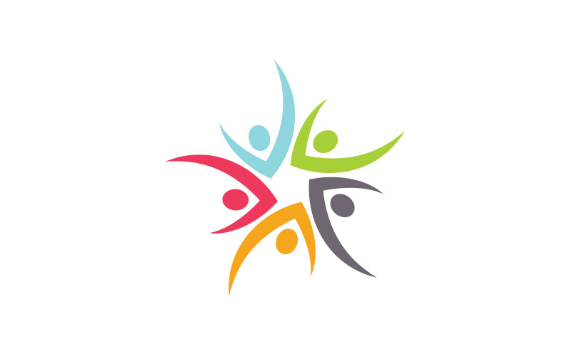 Ömsesidig hjälp vård social Community Logotyp designmall v.31