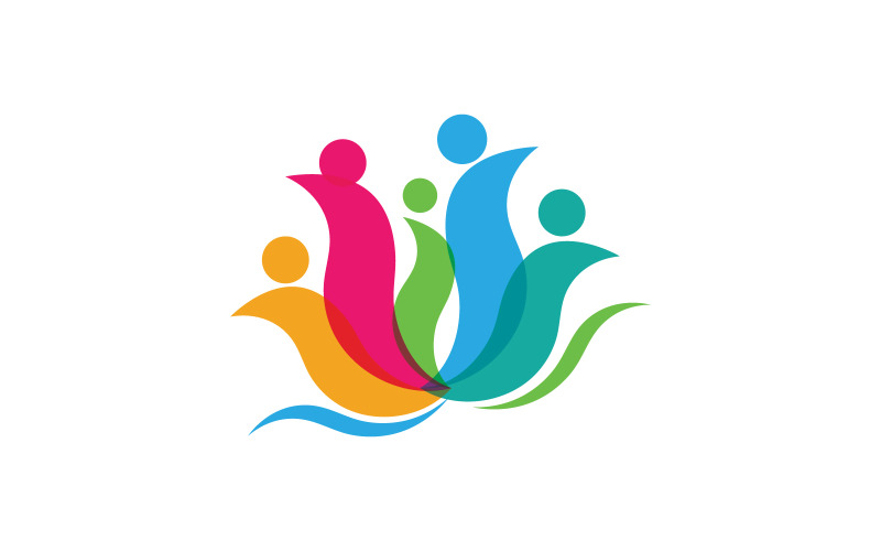 Onderlinge hulp zorg sociaal Gemeenschap Logo ontwerp sjabloon v.10