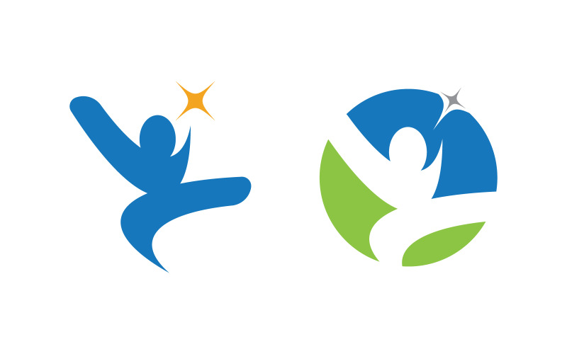 Carattere umano Logo sano segno illustrazione vettoriale design v.25