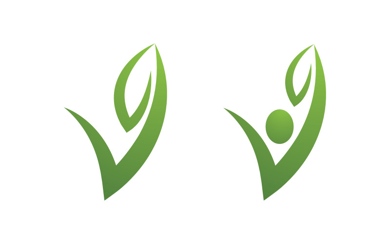 Carattere umano Logo sano segno illustrazione vettoriale design v.8