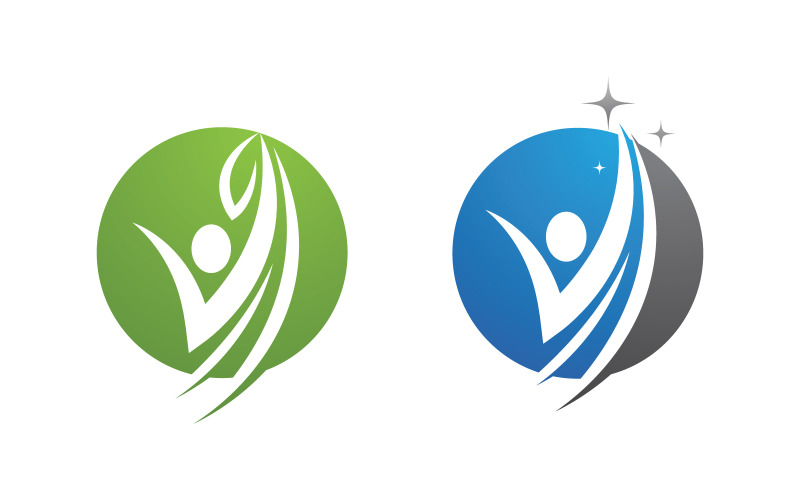 Carattere umano Logo sano segno illustrazione vettoriale design v.9