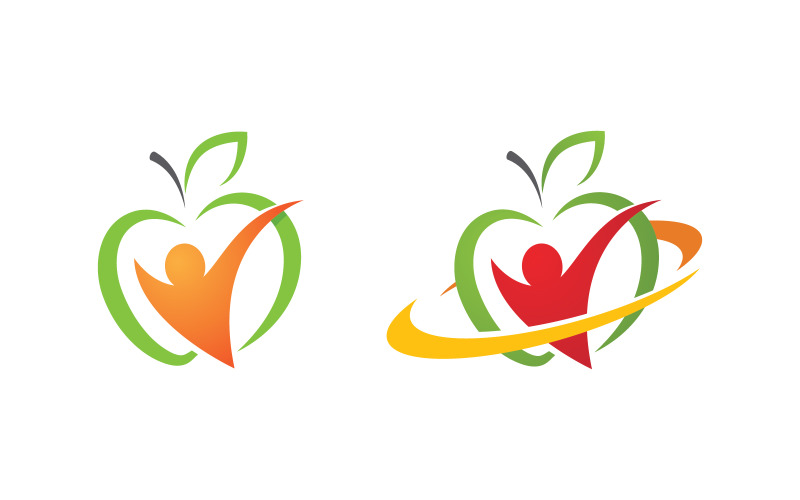 Mela sana Nutrizione disegno vettoriale icona illustrazione v.2