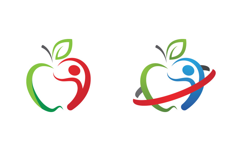 Icône de conception de vecteur de nutrition de pomme saine illustration v.4