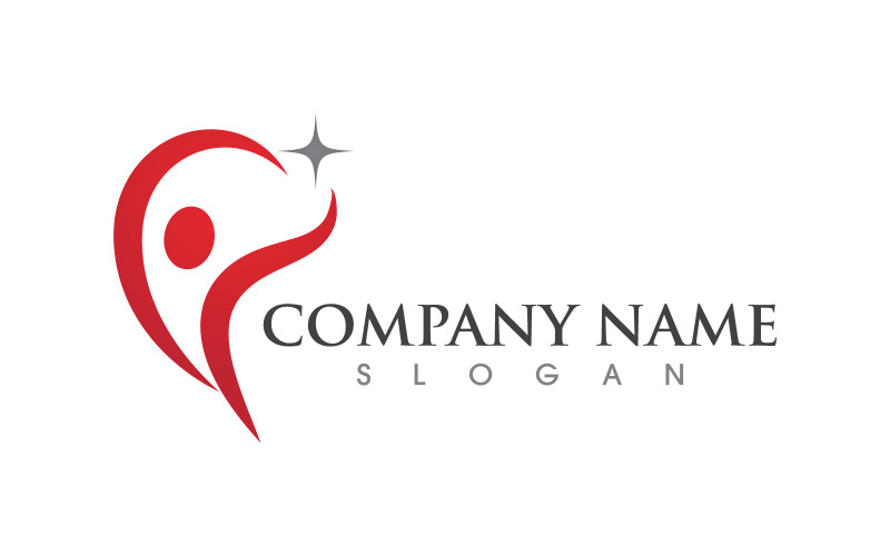 Illustration vectorielle de signe de logo sain de caractère humain v.30