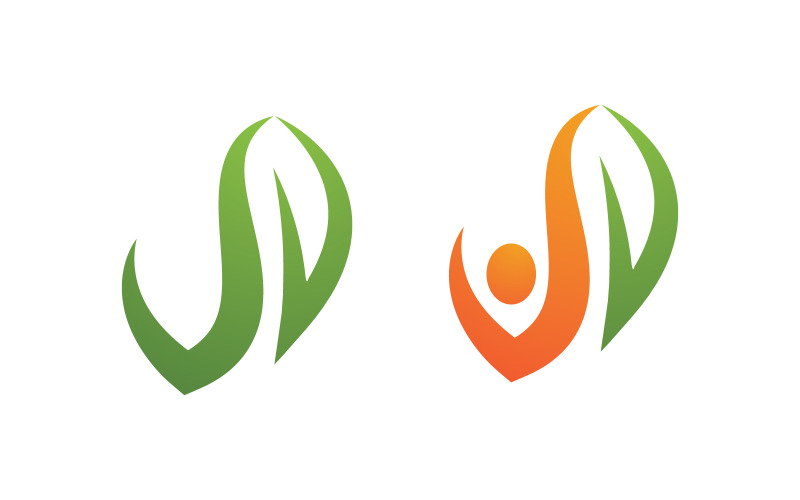 Illustration vectorielle de signe de logo sain de caractère humain v.5