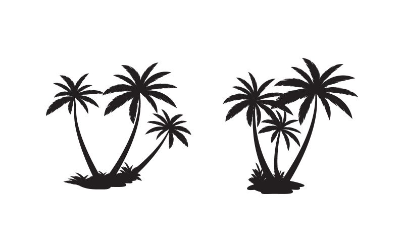 Palmboom met zonnegolf zomerstrandlogo sjabloon v.1