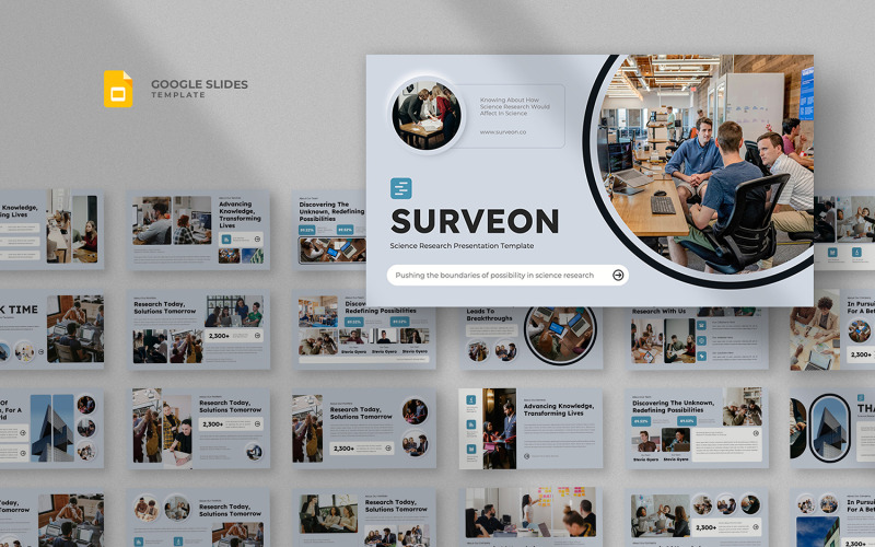 Surveon - Modelo de apresentação do Google para pesquisa científica