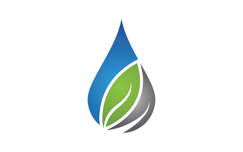 Goccia d'acqua natura pura Logo Template illustrazione vettoriale design v.5
