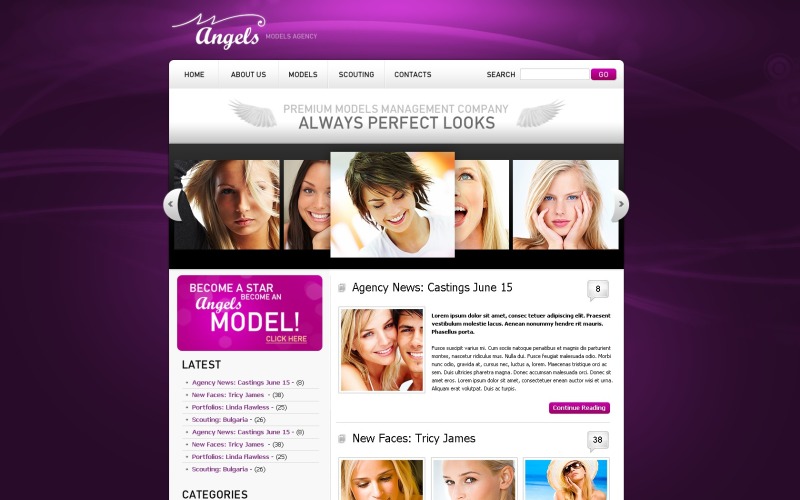 Model Agency PSD Template