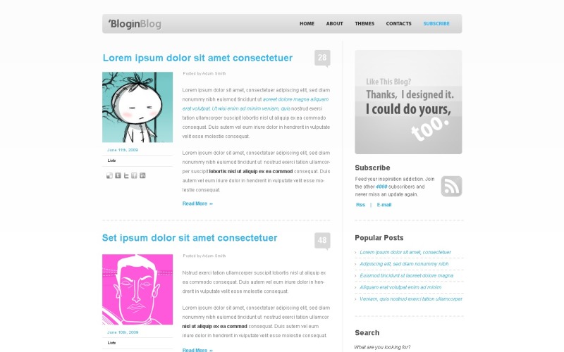 Modello PSD #49895 per Un Sito di Pagine Personali