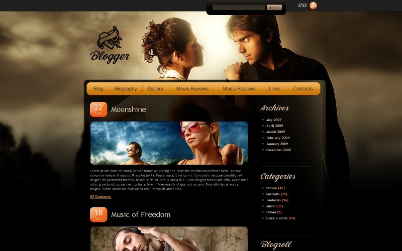 Music Blog PSD Template