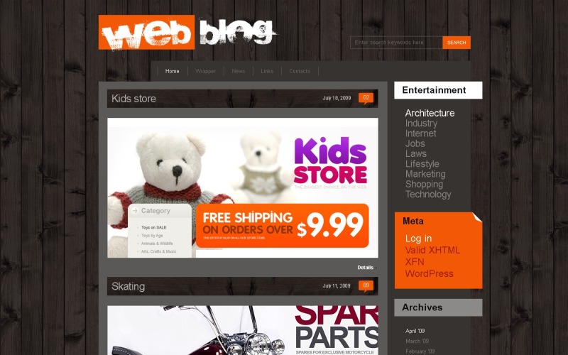 Tema PSD #49845 per Un Sito di Pagine Personali