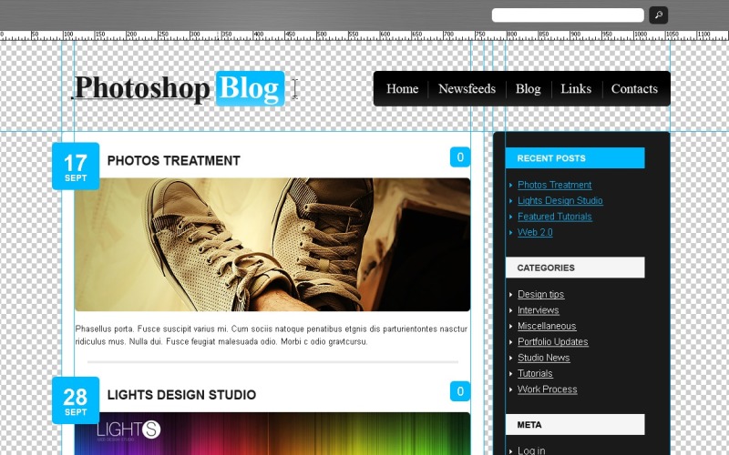 Template PSD #49897 per Un Sito di Pagine Personali