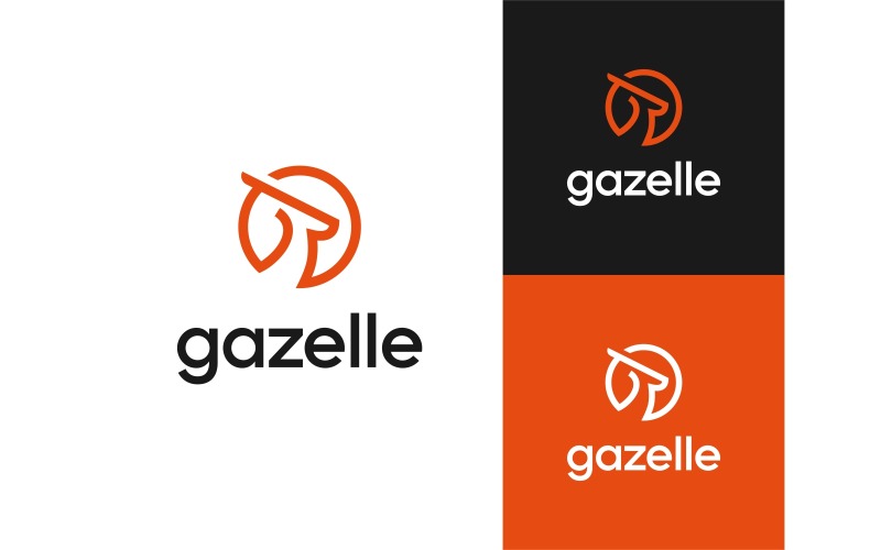 Gazelle Head Line Art Logo
